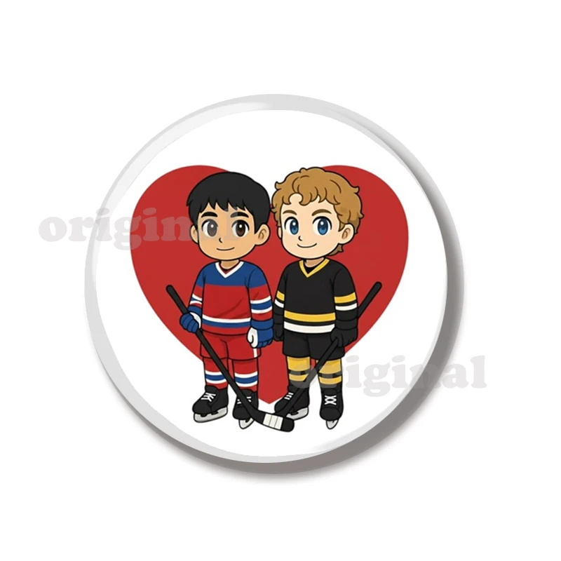 44MM Heated Rivalry Shane Hollander Ilya Rozanov Pin Soft Button Pin Jewelry Creative Badge Cartoon Brooch Bag Backpack Decorate