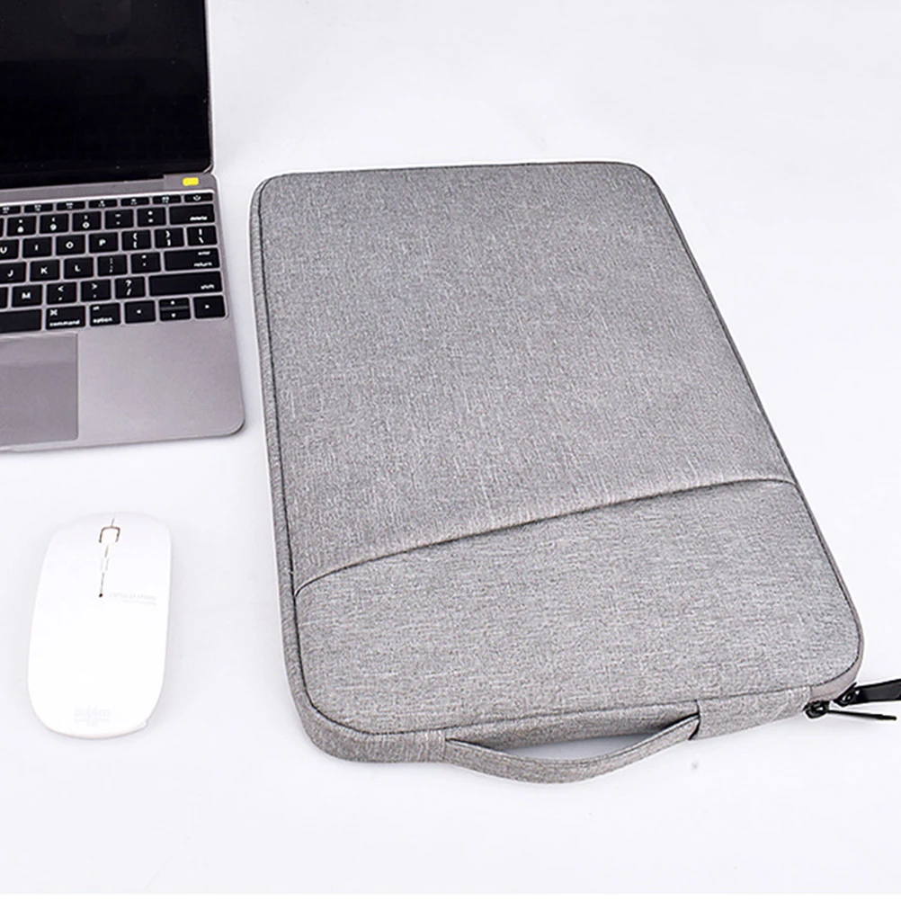 Laptop Protective Cover Lightweight Thin Waterproof Scratch Resistant Notebook Bag Storage Pouch Light Grey Computer Pouch