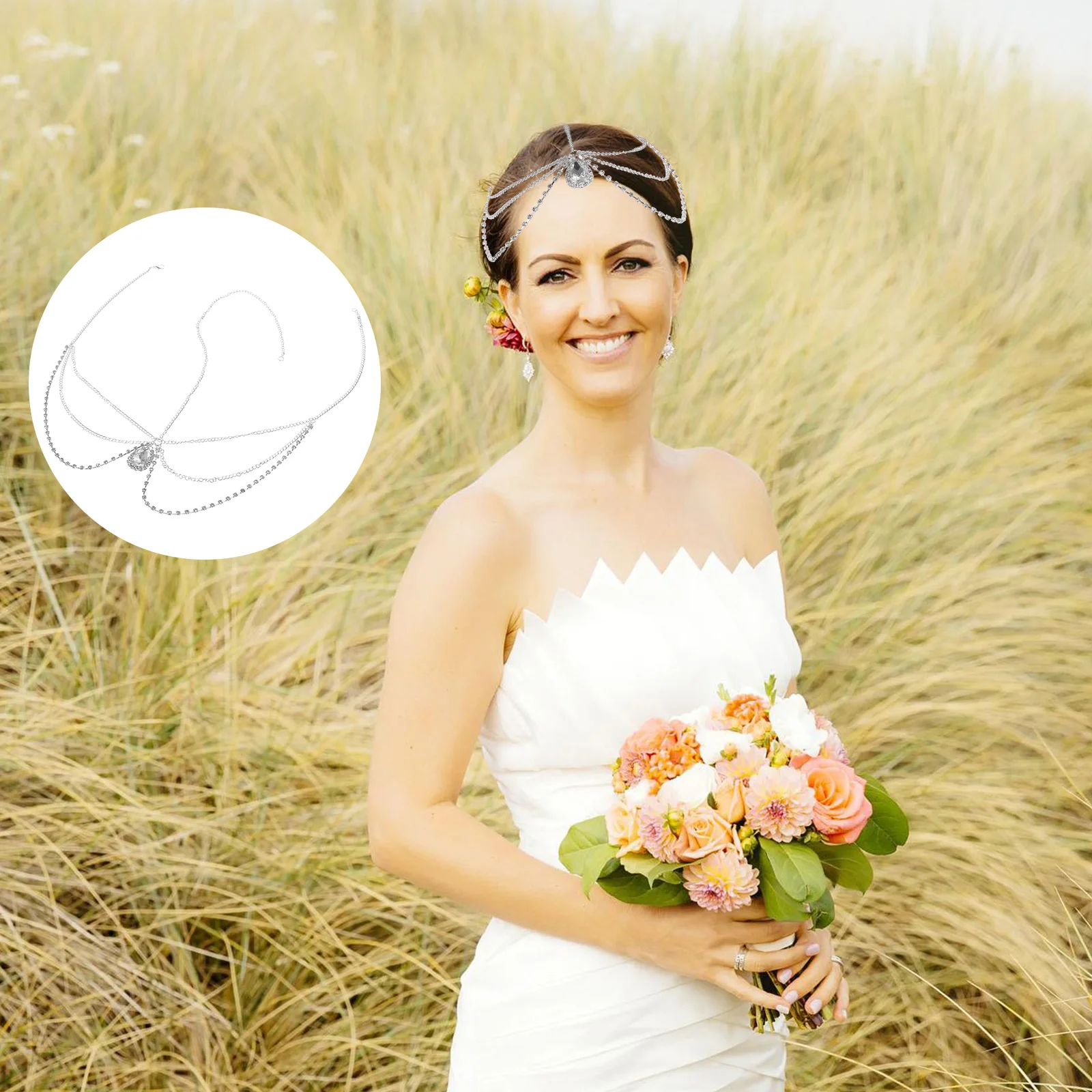 

Hair Hoop Forehead Chain Women Bridal Tassel Drop Shape Headb Bohemian Party Wedding Accessories Delicate