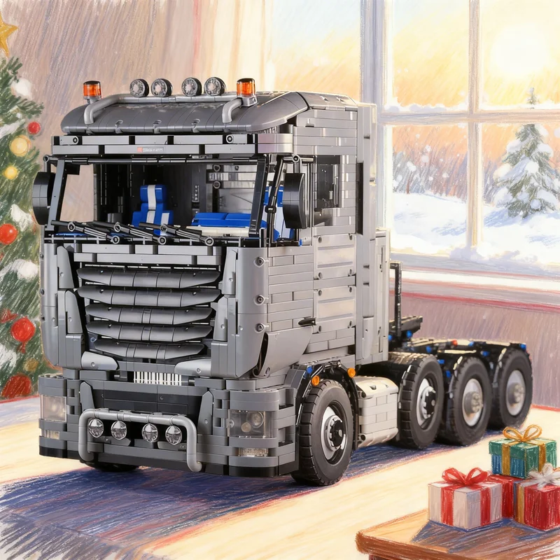 

6418pcs MOC Heavy Duty Tractor Truck Technical Model Building Blocks Architecture Toys Christmas Gifts Education Kids Assemble