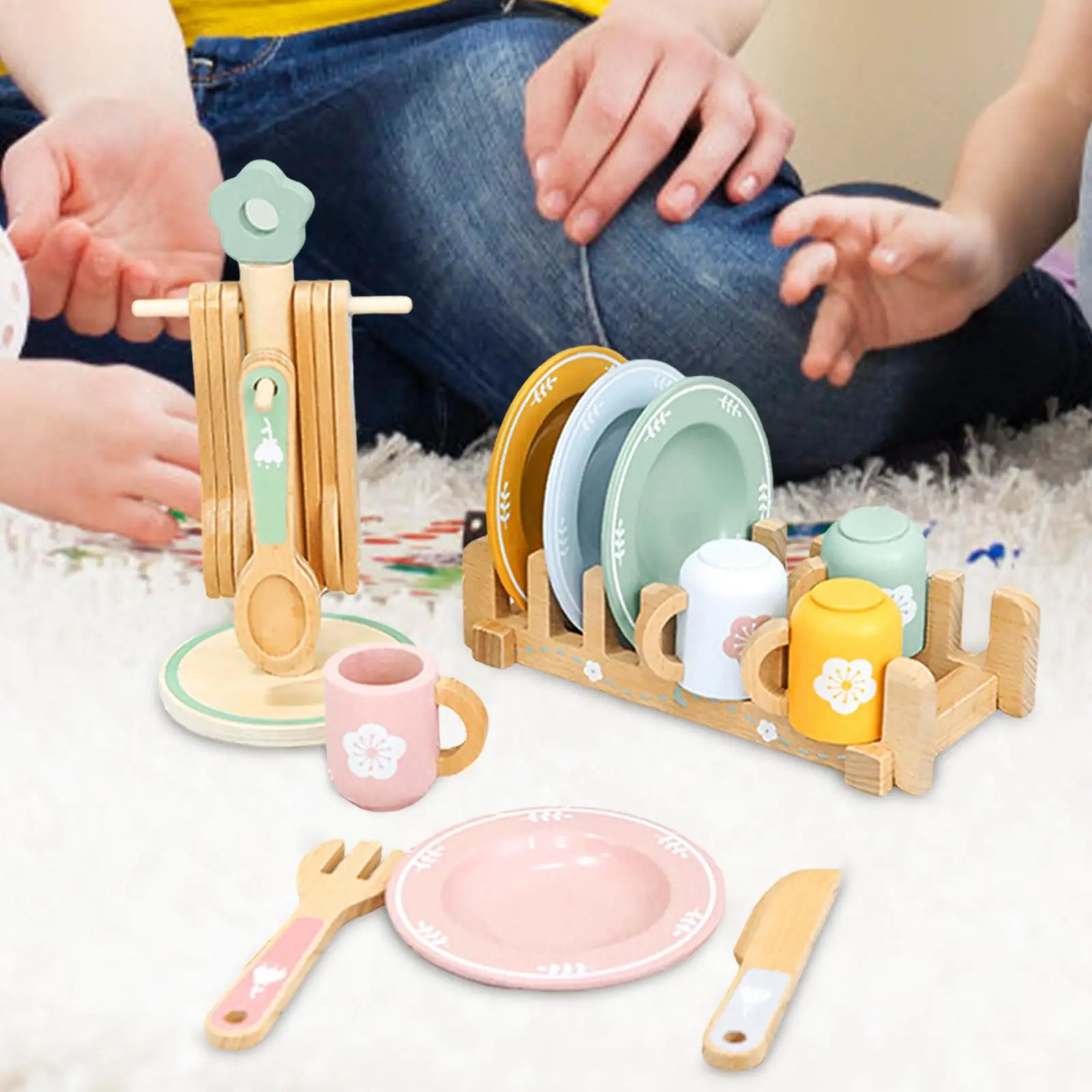 Kitchen Pretend Play Simulation Play Dishes Tableware Early Learning Cutlery