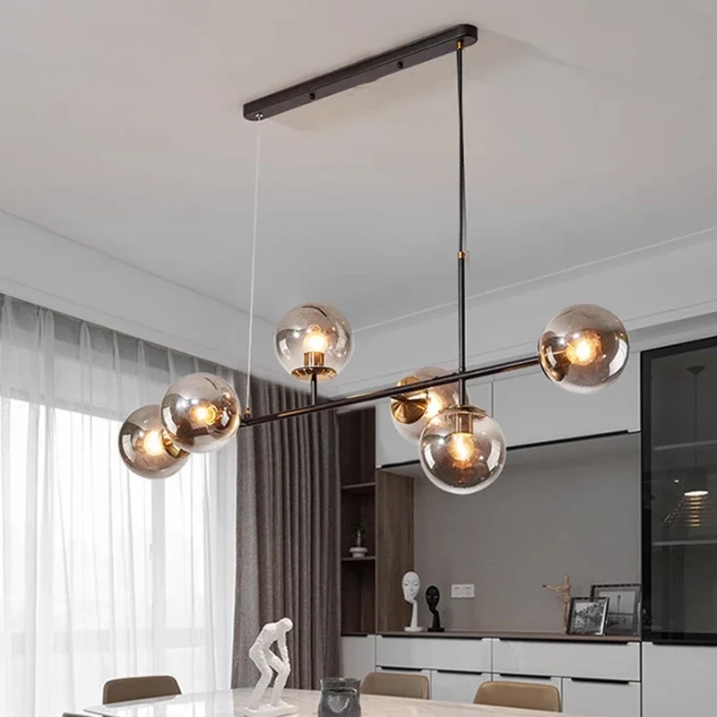 Modern LED Glass Ball Hanging Lamp Ceiling Chandelier For Dining Room Kitchen Living Room Pendant Light Indoor Lighting Fixtures