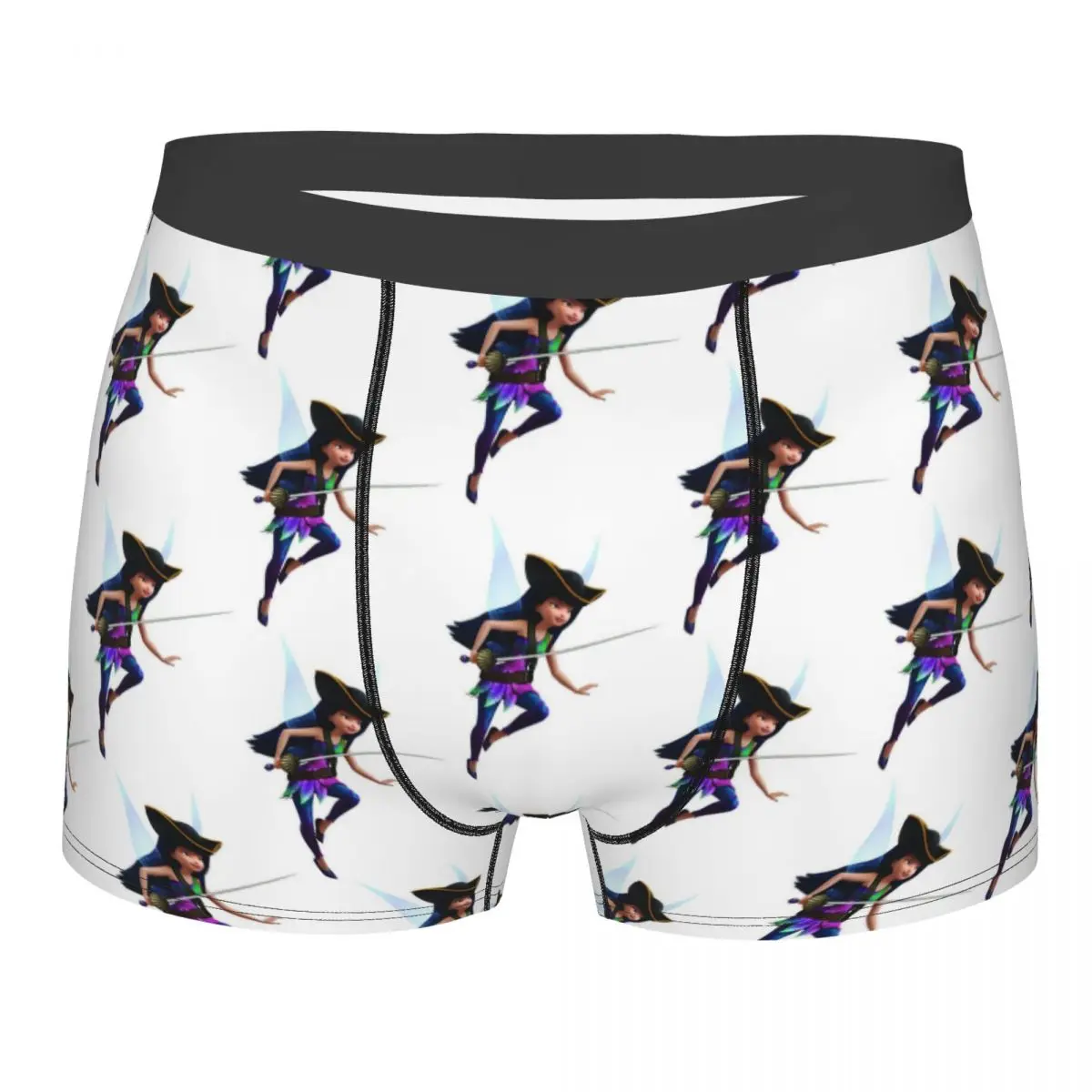 

Мужские трусы-боксеры с рисунком Тинкер Белл и Пиратской феи, эластичные трусы-шорты, мягкие трусы для мужчин