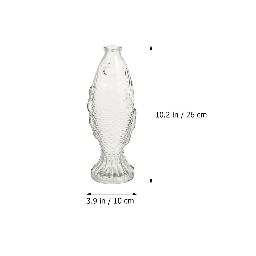 Glass Fish Vase Tank Decor DIY Flower Pot Cork Shaped Bottle Message Jar Drift Office Container