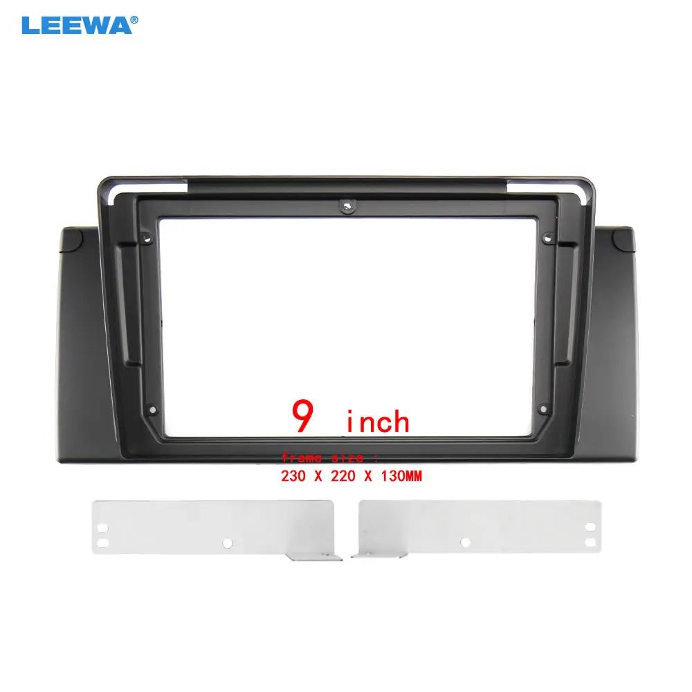 

LEEWA Car Radio Stereo 2Din Fascia Frame for BMW X5 E53 (1999-2006) 9 Inch Big Screen DVD Dashboard Panel Mount Trim Kit #CA7556