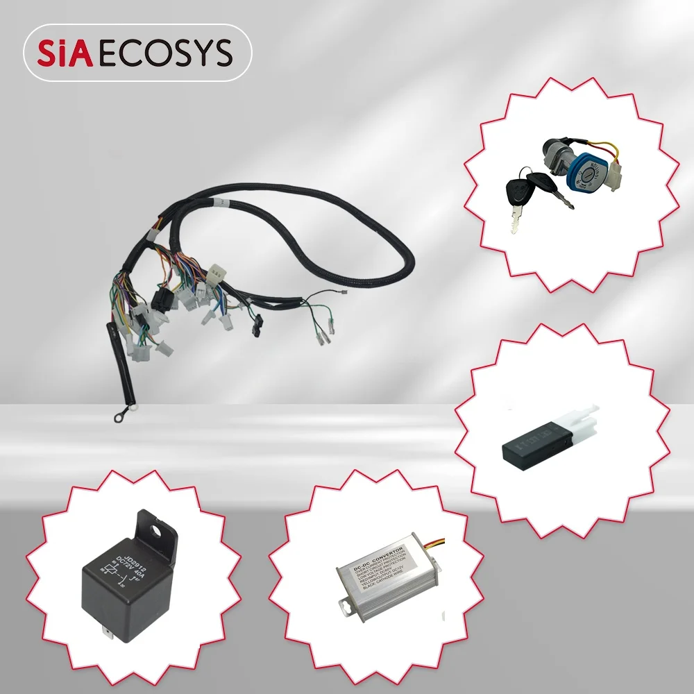 SiAECOSYS Vehicle Wiring Harness for Votol Controller EM50 EM100 Fardriver Controller ND Series Match with DKD Display and Z6