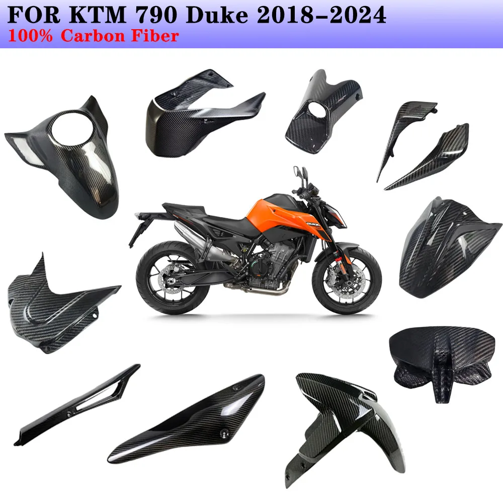 Kit Completo di Carene in Fibra di Carbonio per KTM 790 890 DUKE 2018-2024, Parti Modificate per Moto