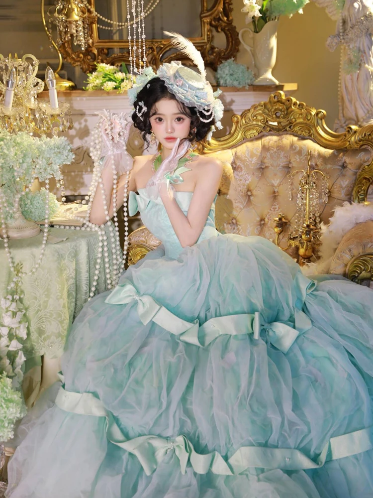 

2026 New Dreamy Princess Style Vintage Lolita Wedding Dress Photography Costume Retro Atmosphere Feeling Studio Antique Costume