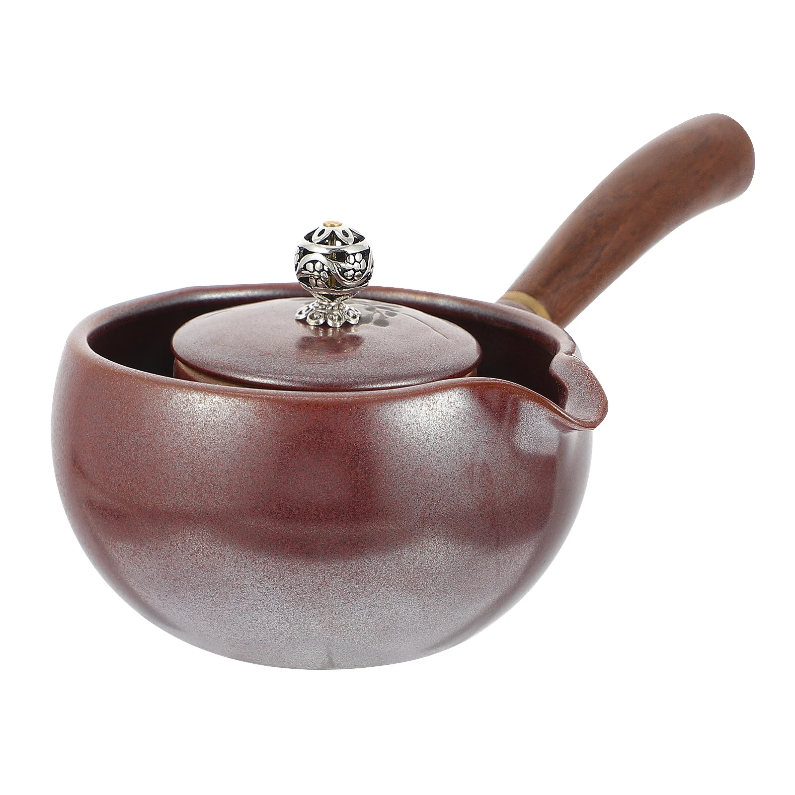 

1Pcs Ceramic Teapot Vintage Design Heat Resistant Water Home Office Use Retro Practical Tea Kettle Teapot with Filter