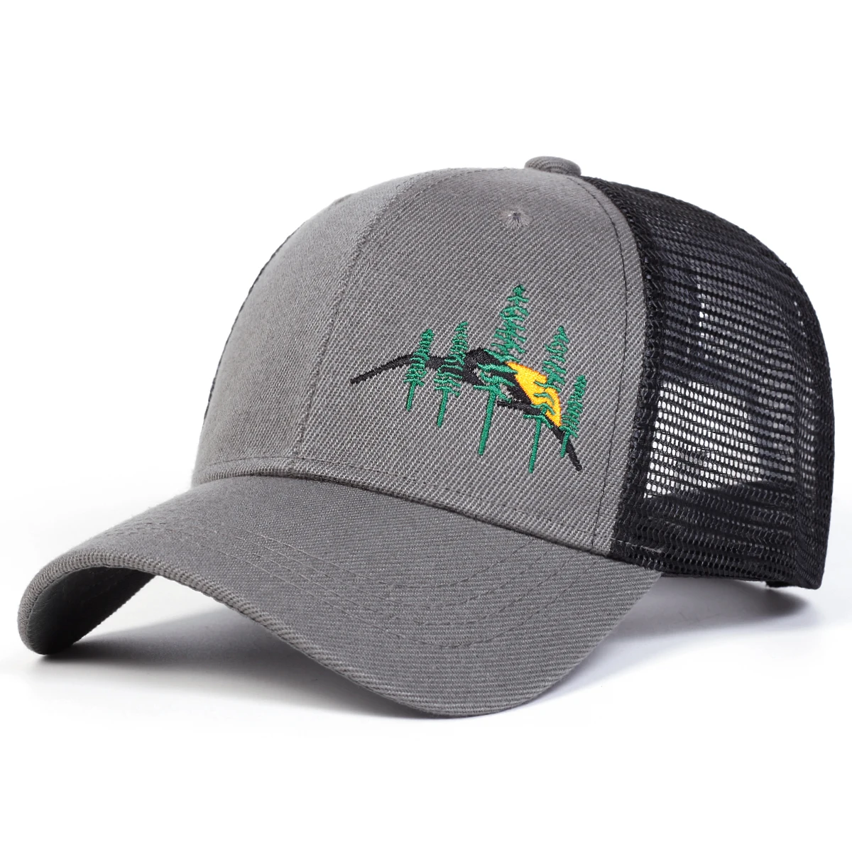 قبعات شبكية مطرزة على شكل شجرة جبلية للجنسين، قبعات كاجوال قابلة للتعديل للربيع والصيف، قبعة واقية من الشمس في الهواء الطلق #3