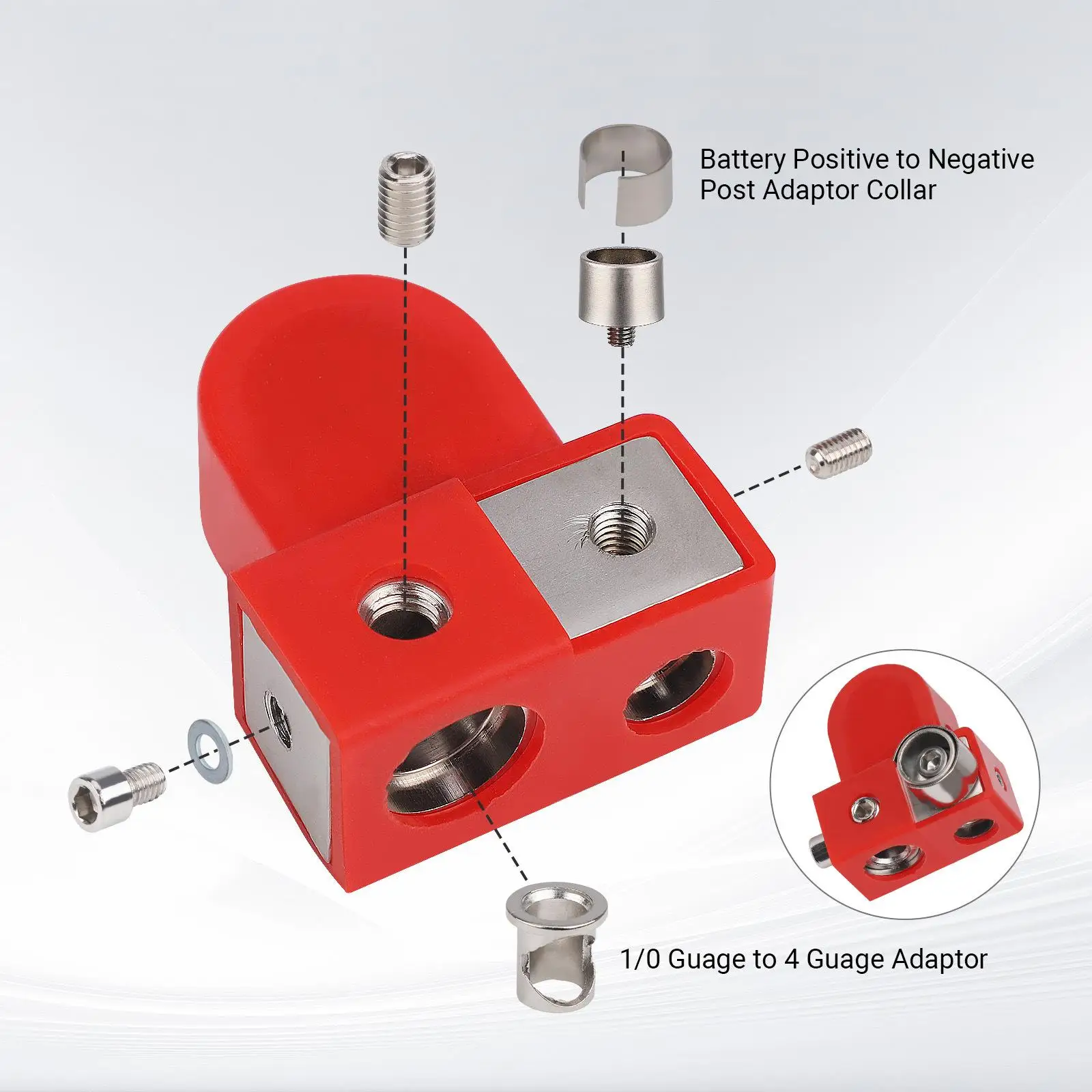 

Car Battery Terminal Connectors Direct Fit Silicone Case Multi Gauge Output Clamps for Vehicle Boat RV Spare