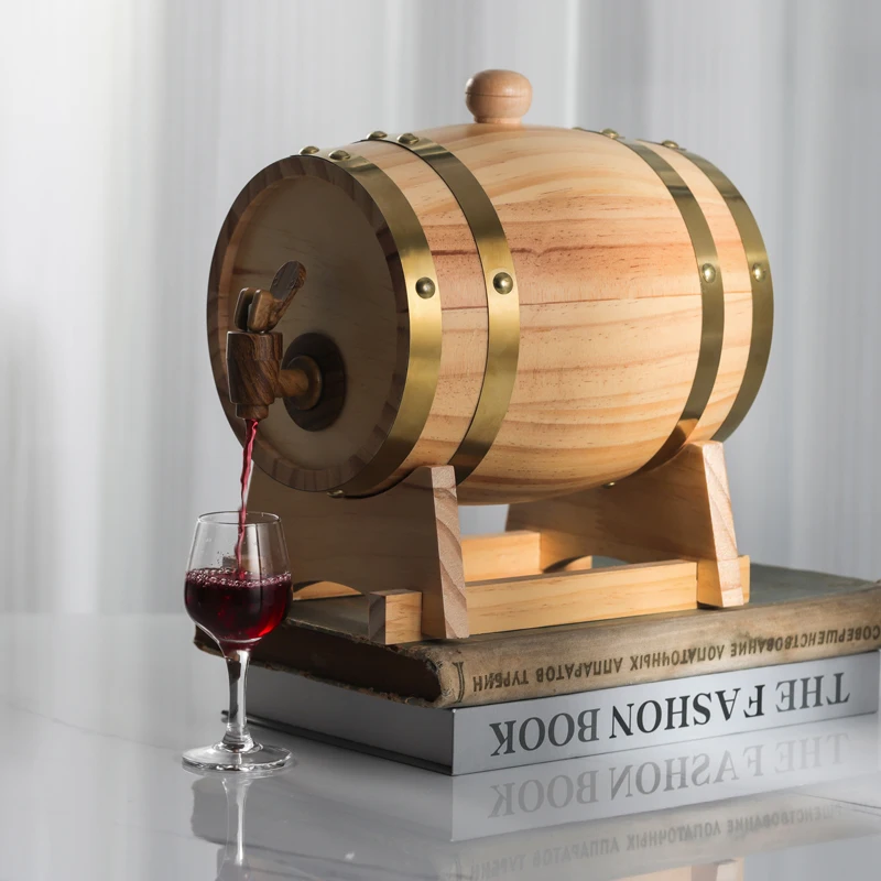 Creative oak storage barrel, red wine decanting barrel, foreign wine, whiskey pusher, self-brewing wood wine barrel,