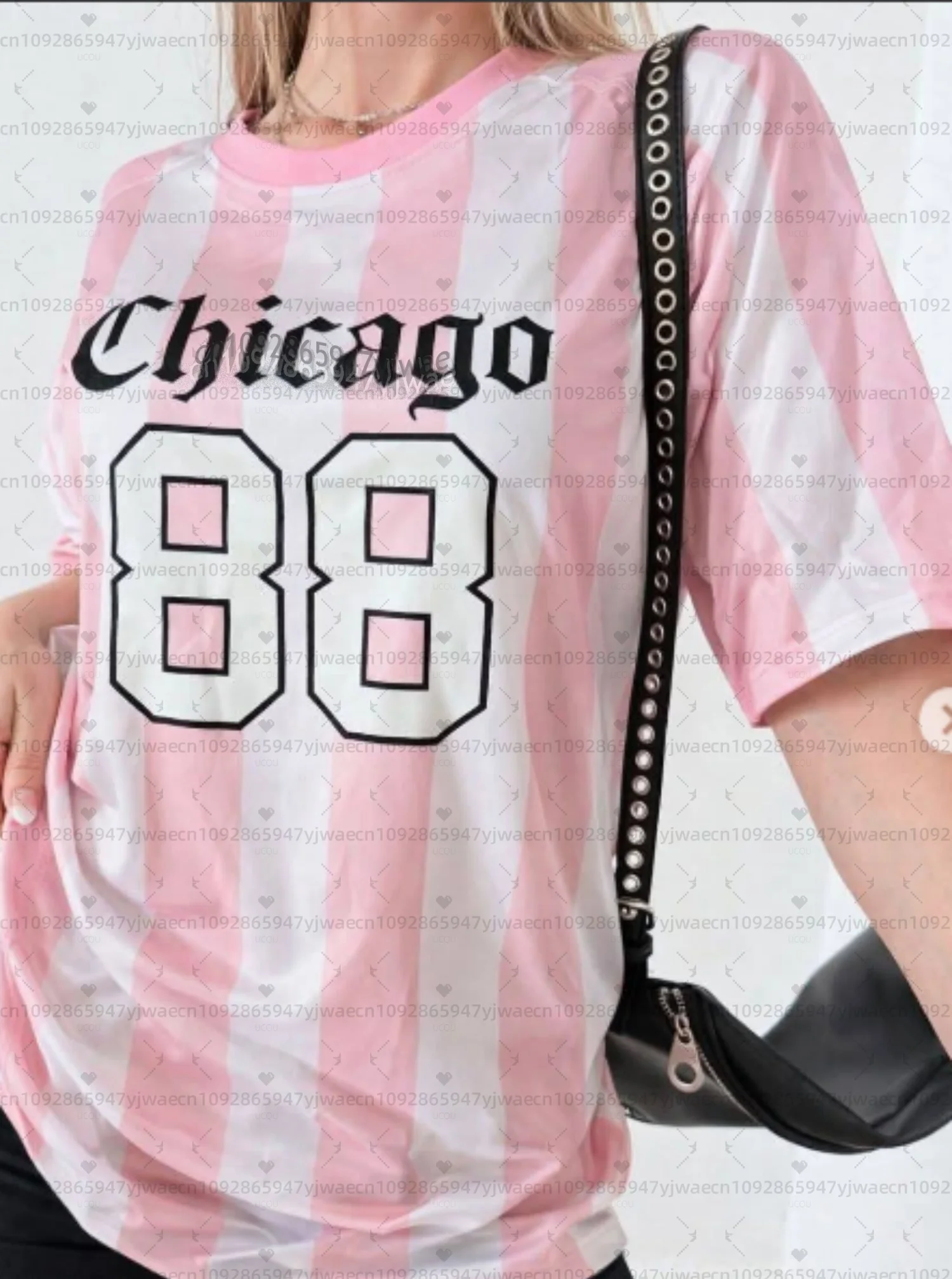 

Летняя женская футболка с принтом CHICAGO NO.88, V-образным вырезом, короткими рукавами и полосками, графическая футболка, бейсбольная майка, спортивная женская пляжная футболка