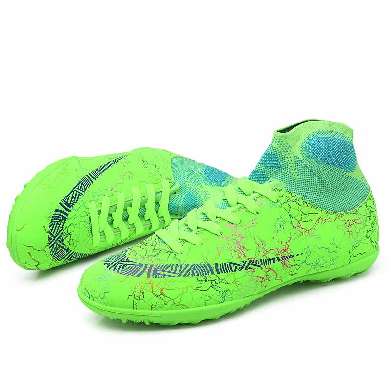 Professional Football Field Boots High Top Anti-Skid Wear-Resistant Training Shoe Studded Boots Futsal Sports Shoes Men Football