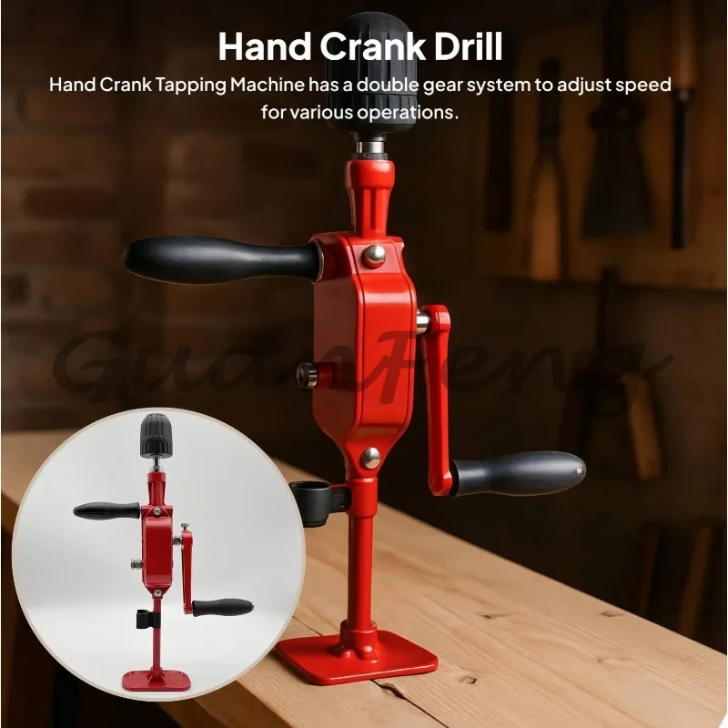 Professional manual crank tapping machine manual crank drill DIY adjustable speed comfortable hand tool