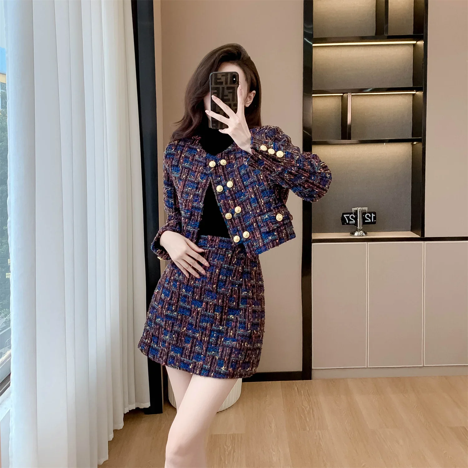 Padded Classic Style Short Jacket for Women Female Office Lady 2023 Autumn/Winter High-End Elegant Slimming Youthful Tweed Suit