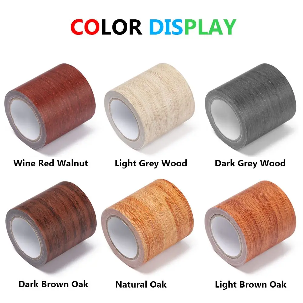 5.7cm/8cm Realistic Wood Grain Repair Adhensive Duct Tape Floor Furniture Renovation Skirting Line Sticker Home Decoration