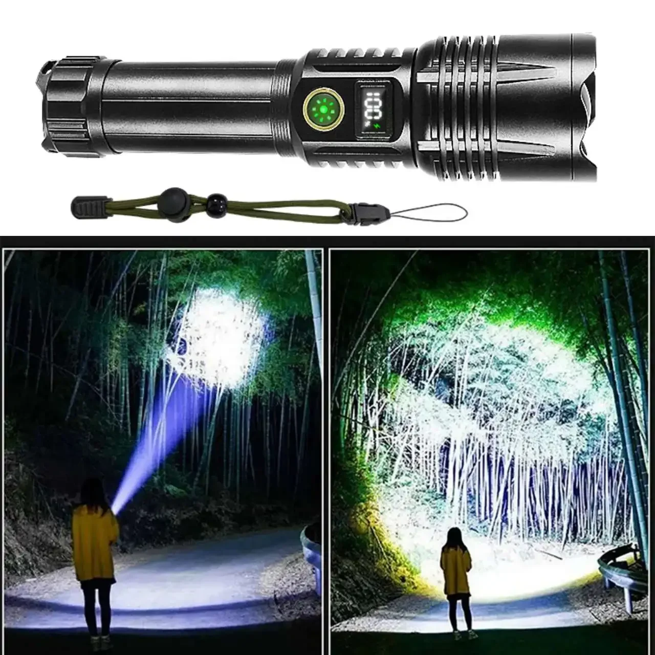 High Power Led Flashlight 3000000Lumens Rechargeable Long Range Torch World's Most Powerful Lantern Ultra Powerful Flashlight