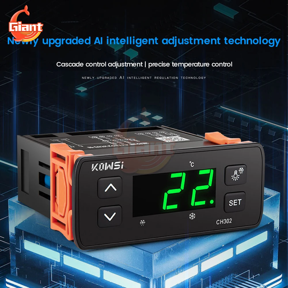 2023 Newest AC110-220V Digital Temperature Controller Intelligent Temperature Controller Dual Sensor Thermostat Thermoregulator