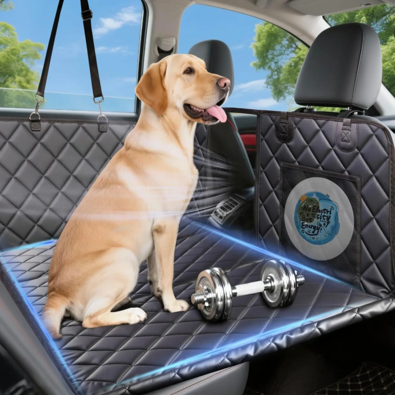 

Reversible Dog Car Seat Cover for Back Seat,Waterproof Scratchproof Pet Backseat Protector,Dog Hammock for Car,Trucks(Black)
