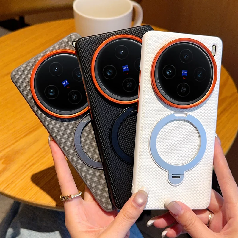 

Для VIVO X100 X100S X100S Pro X100 Pro X100 Ультра однотонный вращающийся чехол для телефона с магнитной подставкой и защитой от отпечатков пальцев