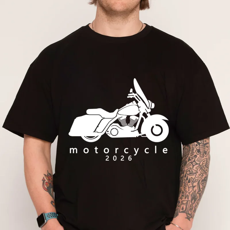 

Классическая американская мотоциклетная футболка, новая модная хлопковая мужская футболка с коротким рукавом и круглым вырезом с принтом, мужская повседневная футболка