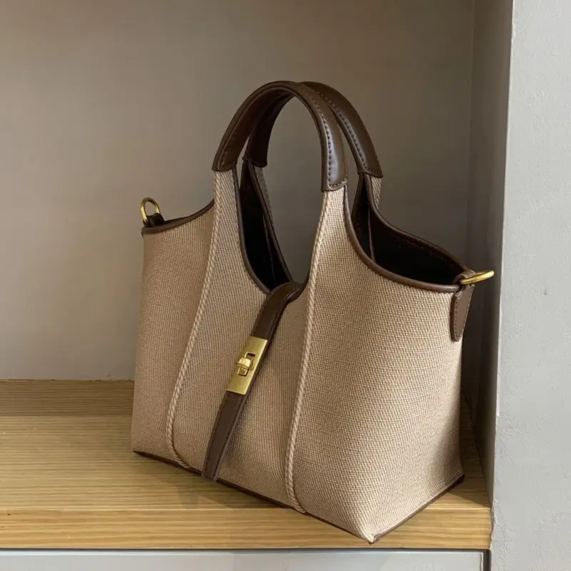 

Women's Bag Premium Feel Water Bucket Canvas Bags New Handheld big large capacity Shoulder Crossbody Tote bags for women Casual