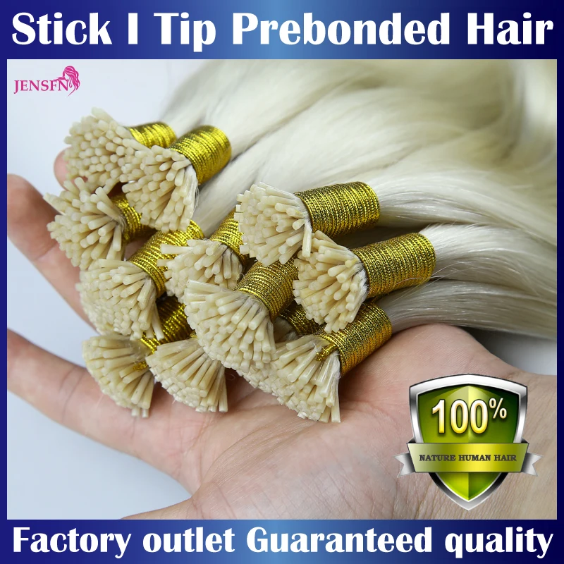 

High Quality I Tip Hair Extension Straight Real Human Hair 1g/Strand Capsule Keratin Natural Fusion Blonde Color Thick hair end