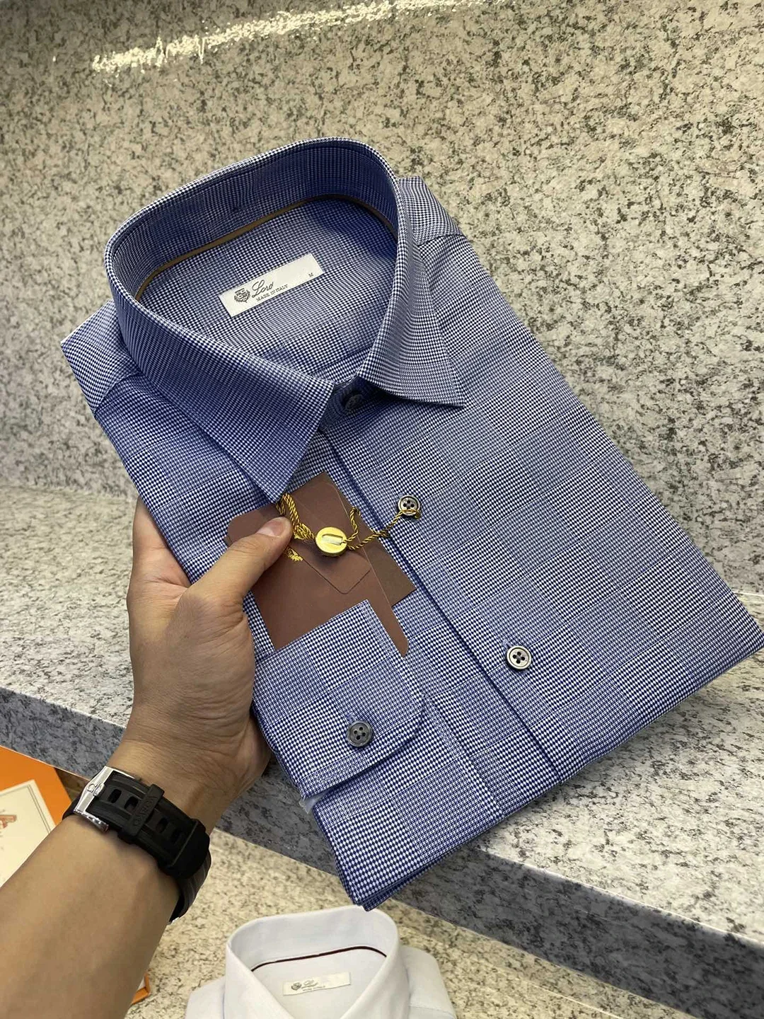 BLLIYOSS Camisa de algodón con cuentas de seda para hombre 2024 nuevo FW informal de negocios de alta calidad con mangas Old Money diseño de cuello sencillo