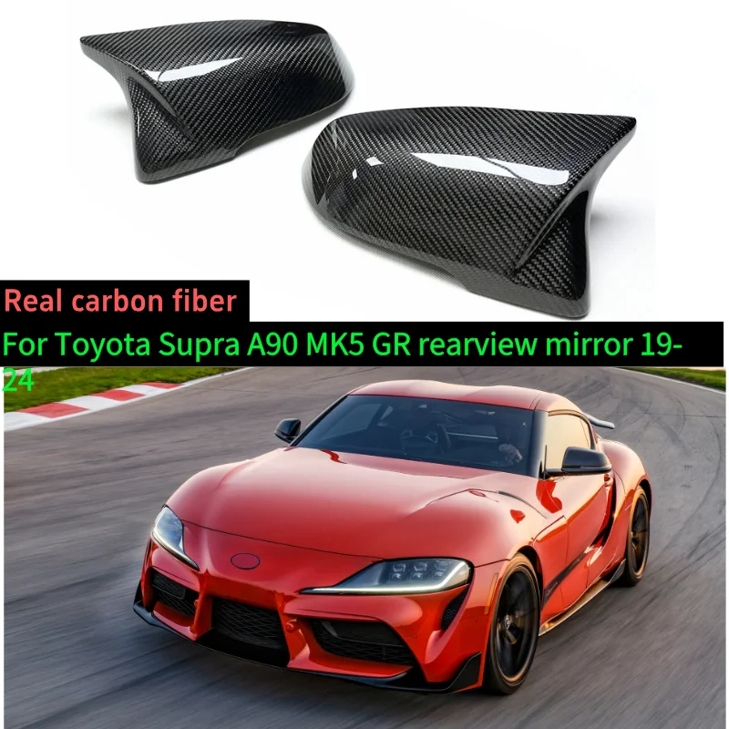 

For Toyota Supra Bull Demon King A90 A91 Genuine Carbon Fiber Side Mirror Covers, Upgrade Modification, Corrosion Resistant