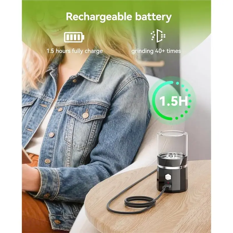 【LAST CHANCE】Cordless Electric Pill Crusher With Stainless Steel Blade, For Vitamins For Pills Fine Powder, Extremely Fine image 5