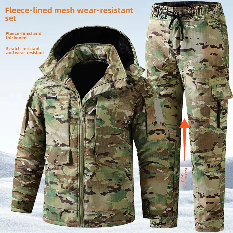 new-camouflage-workwear-set-for-men-thickened-fleece-outdoor-warm-and-wear-resistant-autumn-winter-work-clothes-factory-uniform