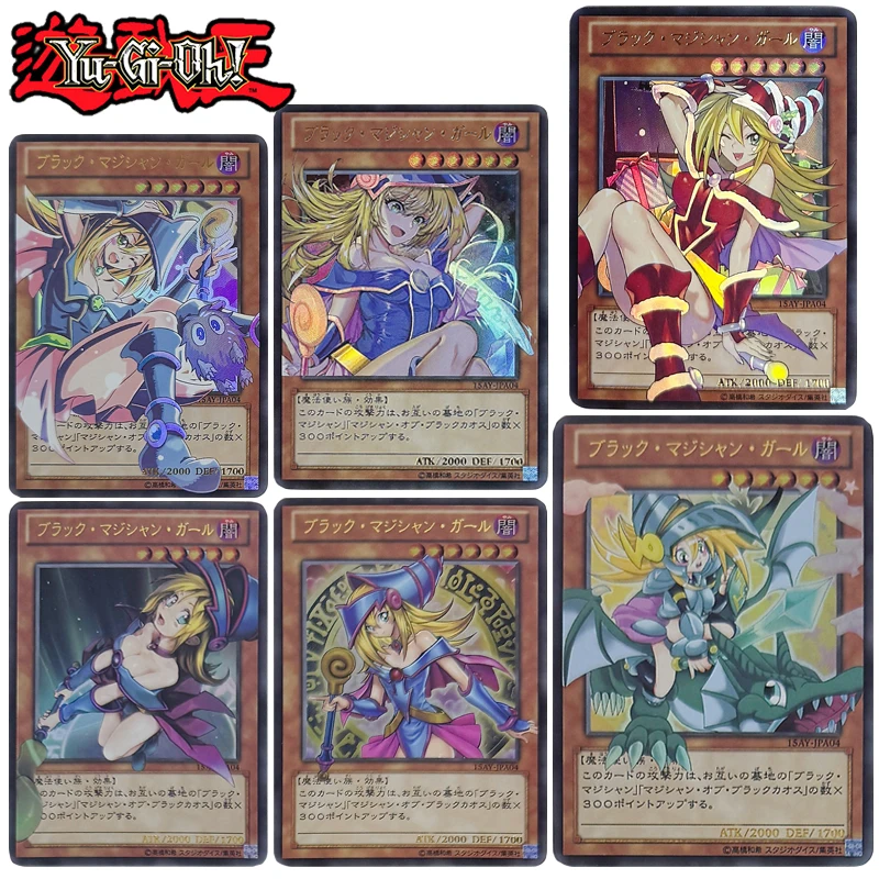 

Yu-Gi-Oh DIY 9PCS/SET Black Wizard Girl Foil stamping signature Collectible card Christmas birthday presents Colorful refraction