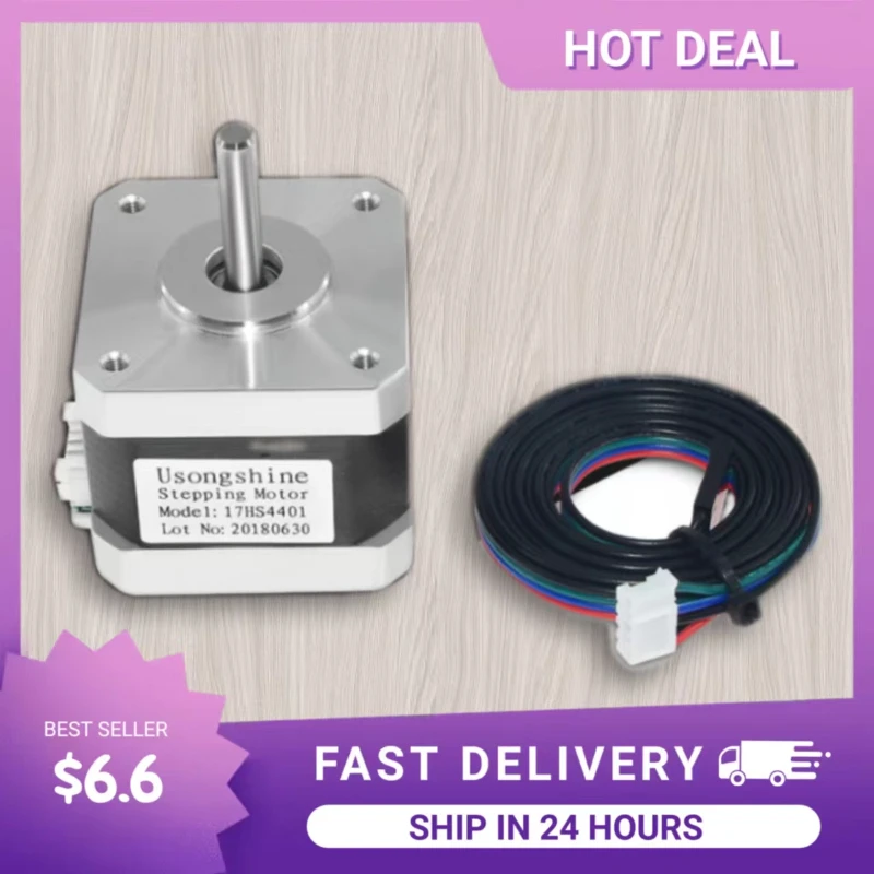 

40mm Nema17 Stepper Motor 42 Motor Nema 17 Motor 42BYGH 1.5A (17HS4401) Motor 4-lead for 3D Printer