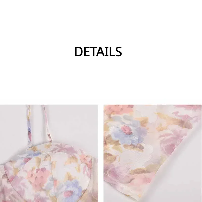 A-line Dress Women Summer Floral Romantic Retro Elegant Holiday French Style Ladies Design Slim Beach Sundress Fashion Ins New