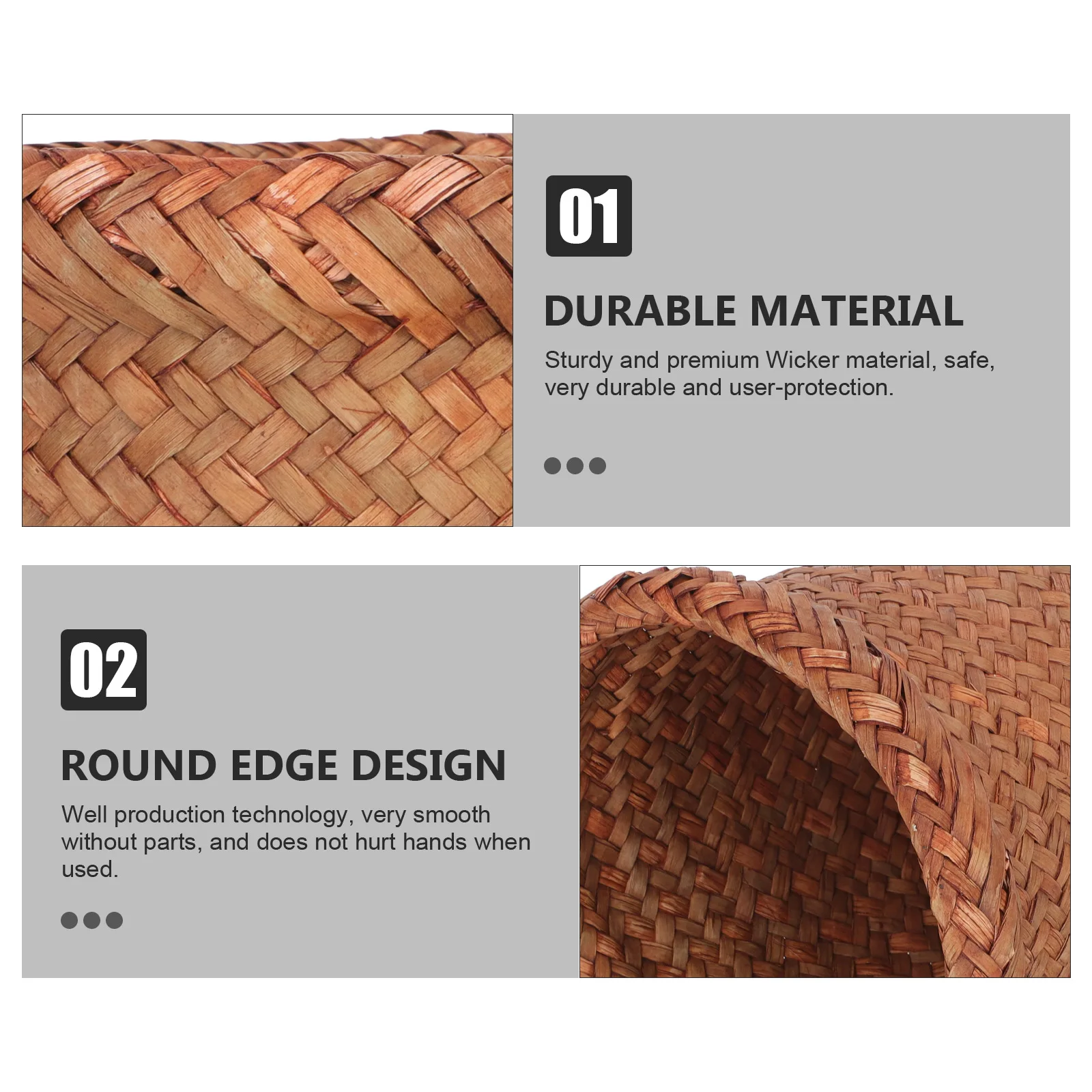 

Elegant Woven Trash Can Household Waste Basket Smooth Stylish Generous Design Home Decor Trash Basket