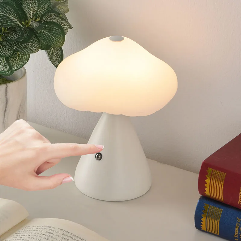 3W Mushroom Light LED Bar Bar Camping Table Lamp Acrylic Creative Silent Touch Rechargeable Ambient Bedroom Bedside Night Lights