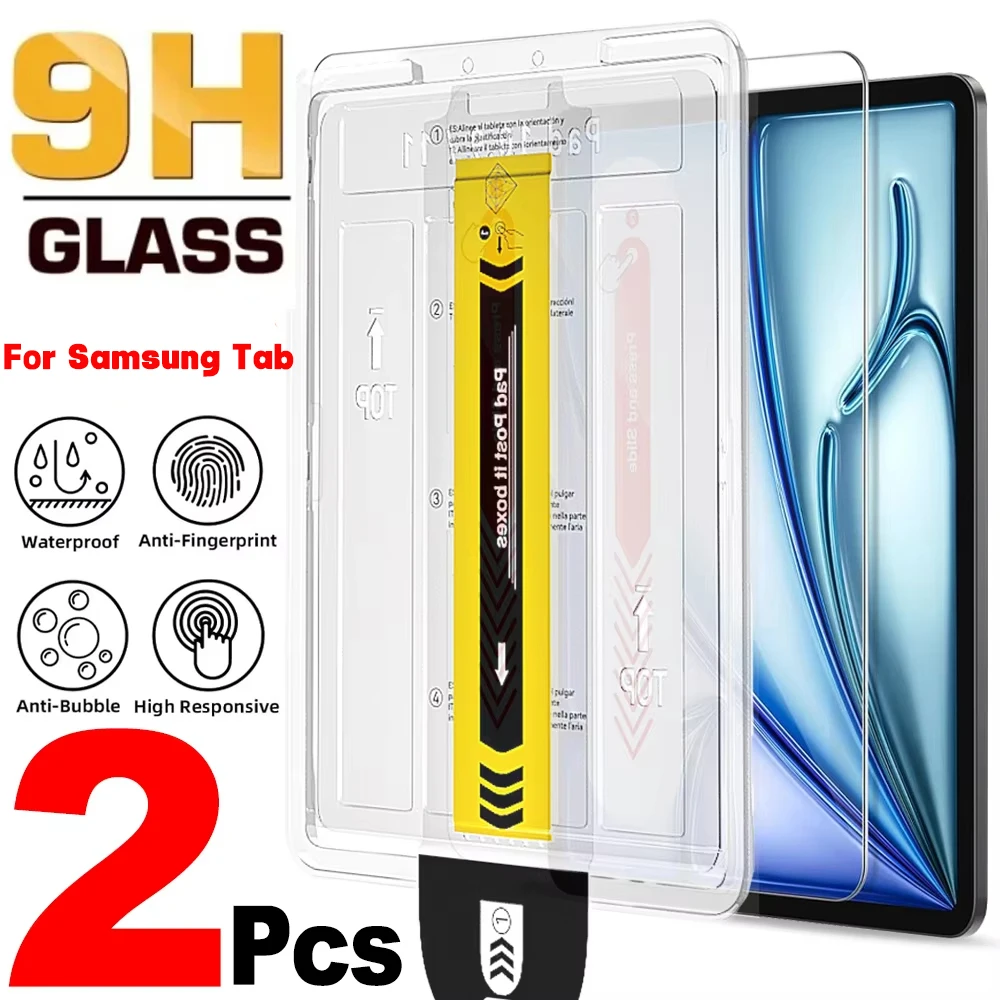 9H Hardness 2pcs Screen Protector for Samsung Galaxy Tab S8 S9 S10 Plus 12.4 S8 S7 A9 S9 FE Plus Waterproof Tempered Glass Film
