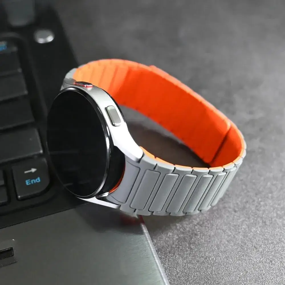 Silicone Magnetic Band For Samsung Watch Galaxy4 6 Classic 43mm 47mm 42 46mm 6 5 4 44 40mm No Gaps Strap 5Pro 45mm Bracelet