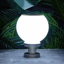 Luz LED Solar de cabeza de columna, luz de esquina de patio, luz de columna de puerta, luz de pared de bola de jardín de césped, luz de techo de columna de piedra, 20CM