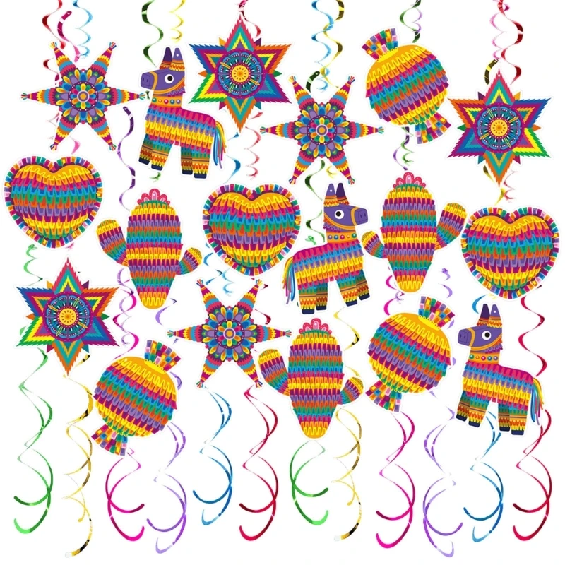 Traditionelle mexikanische Stile, Spiralen, hängende Dekoration für Partys, Veranstaltungen und Festlichkeiten zum 5. Mai, 3 x – Detail 1