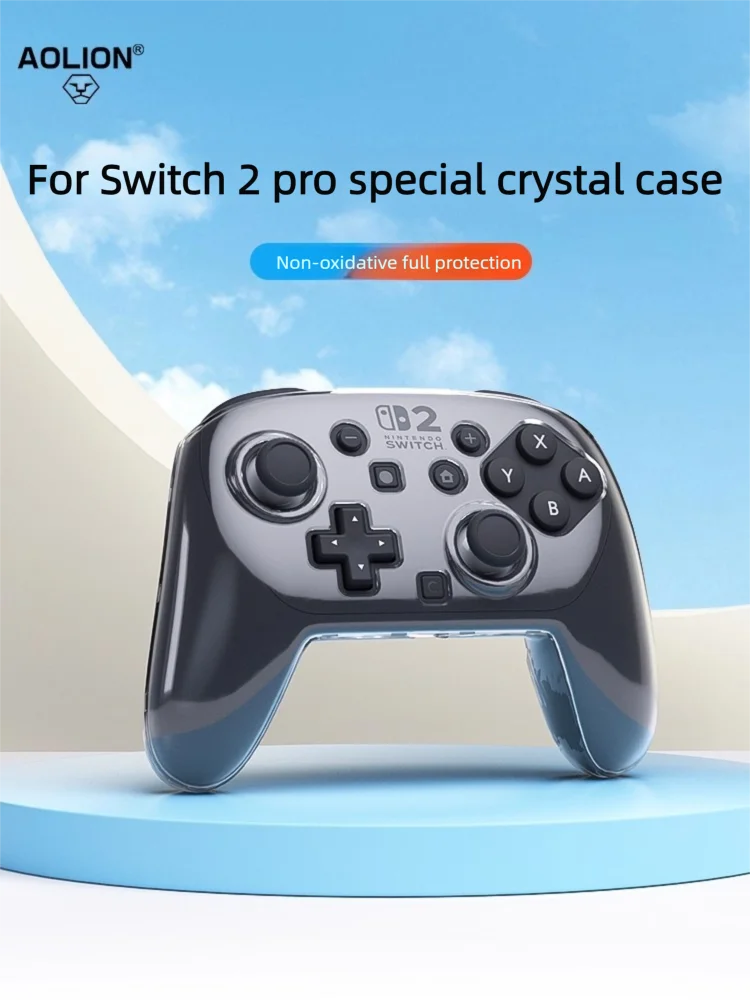 스위치 2 프로 핸들 용 크리스탈 보호 케이스 스위치 2 스크래치 및 충격 방지 액세서리 용 투명 보호 커버