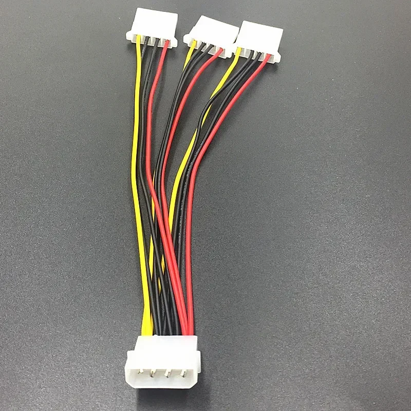 4Pin IDE Power Cables HY1578 4 Pin Molex Male To 3 Port Molex IDE Female Power Supply Splitter Adapter Cable