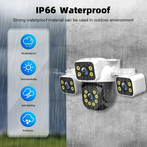 Imagen 2 del producto Tuya 15MP tres lentes 10MP lente Dual Tuya Wifi cámara PTZ cámara de seguridad inalámbrica para exteriores AI monitoreo humano videovigilancia