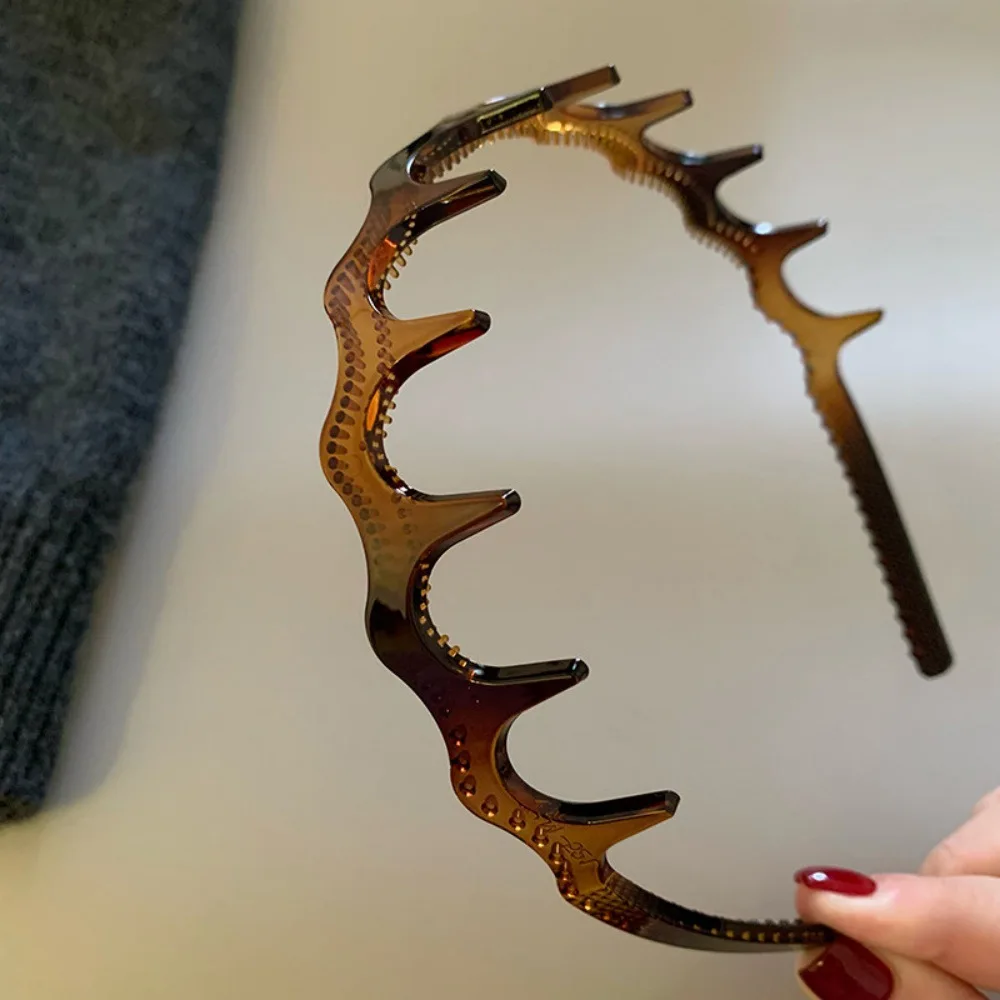 1 Stück koreanische Haarbänder mit dicken Wellen und Zähnen, rutschfeste High-Crown-Hoops, Haar-Accessoires zum Waschen des Gesichts für Frauen – Detail 6