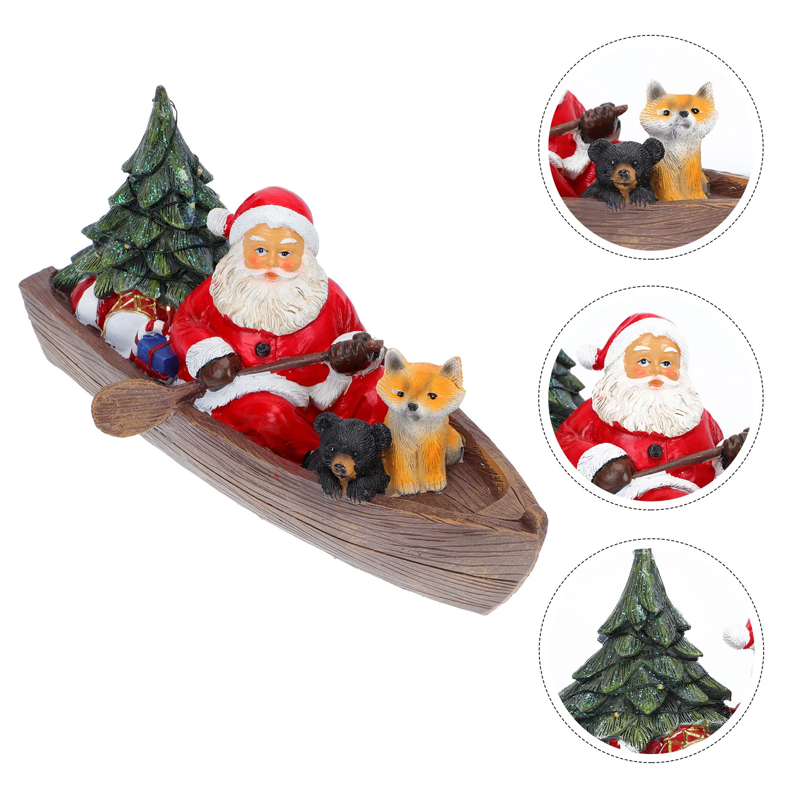 

1Pcs Creative Santa Claus Resin Xmas Ornament Luminous Christmas Desktop Decor Gift Christmas Desktop Ornament Lovely Xmas Decor
