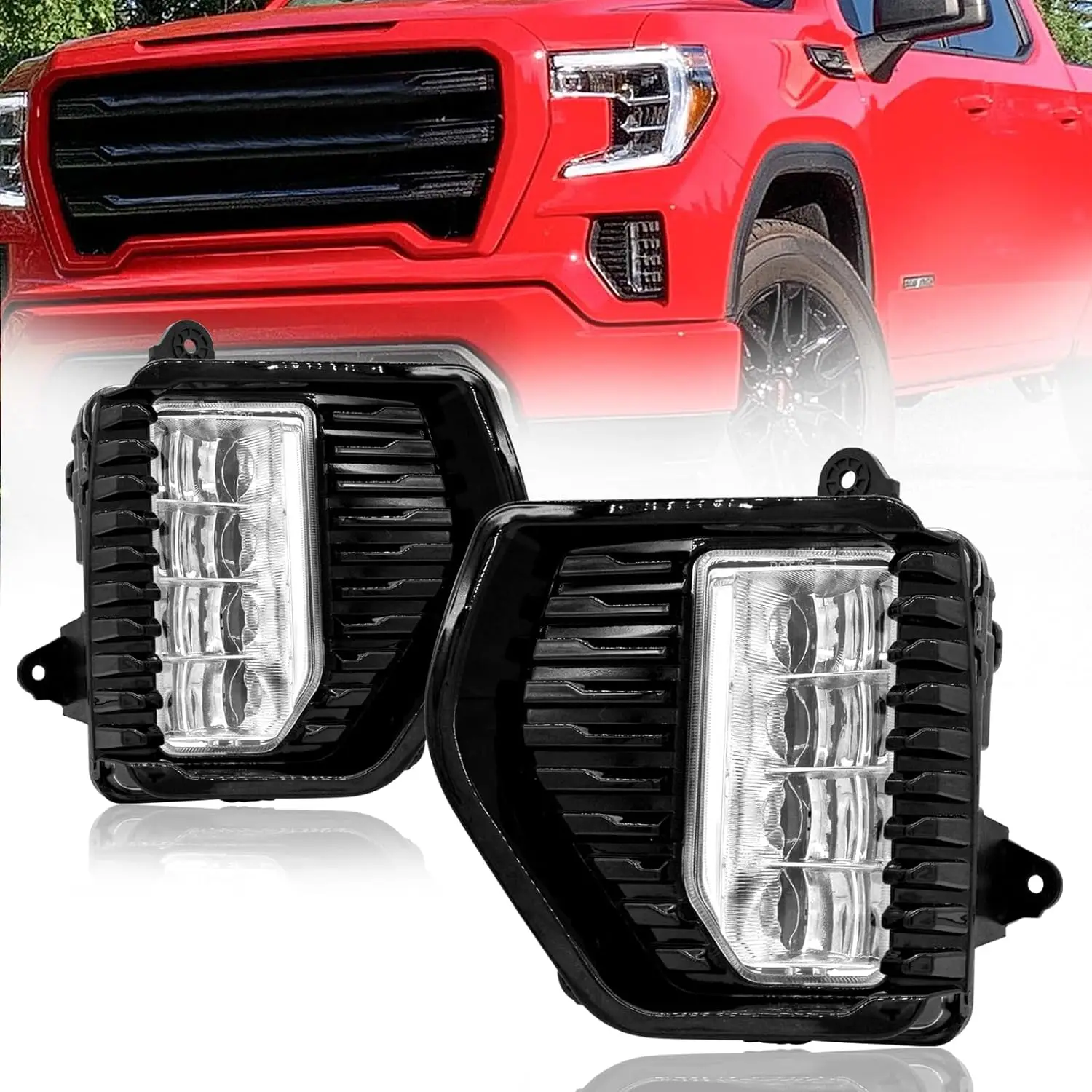 

LED Fog Lights for GMC Sierra 2019 2020 2021 2022 Bumer Driving Fog Lamps Assembly Replacement Kit DOT Certified (1 pair)