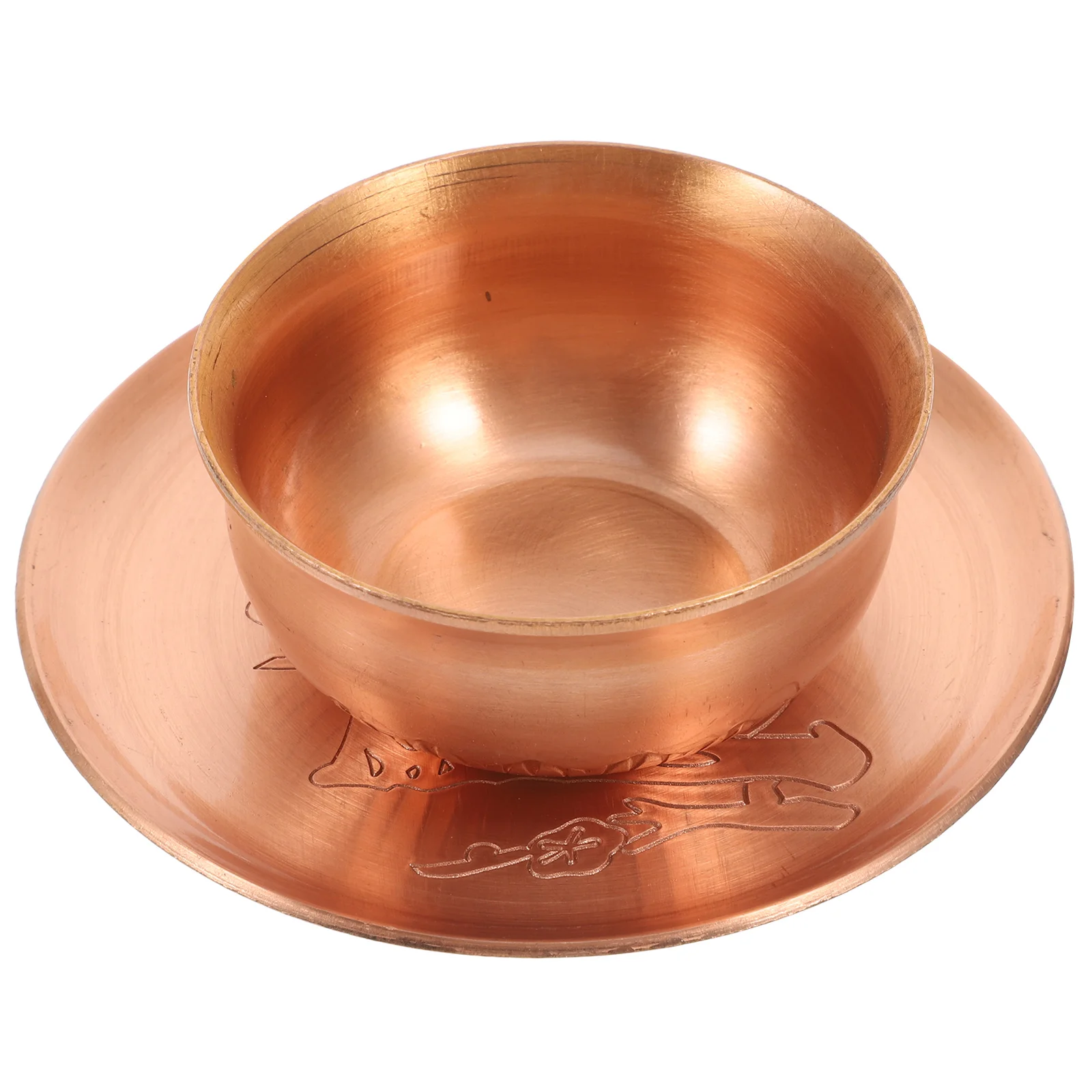 

Copper Offering Bowl Home Decor Tribute Purple Copper Polished Buddha Statue Cabinet Tea Bowl Water Cup Craftsmanship Holy