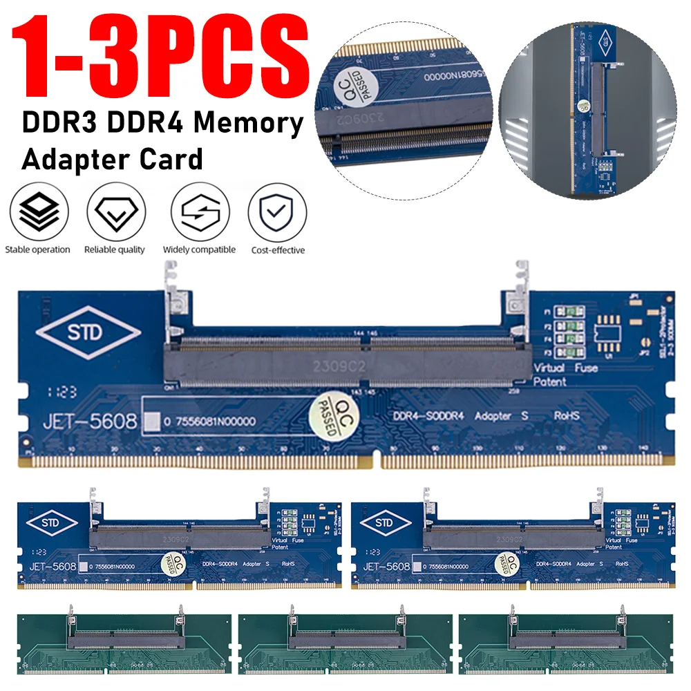 1-3PCS DDR3 DDR4 Laptop To Desktop Memory Adapter Card Memory Adapter Connector Card SO-DIMM To PC DIMM Card Connector Adapter