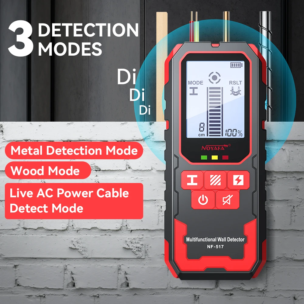 NOYAFA NF-517 Wall Detector Laser Rangefinder Digital Level Wall Scanner Detecting Metal Wood AC Live Wire Copper Wall Scanner